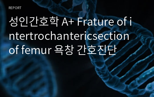 성인간호학 A+ Frature of intertrochantericsection of femur 욕창 간호진단