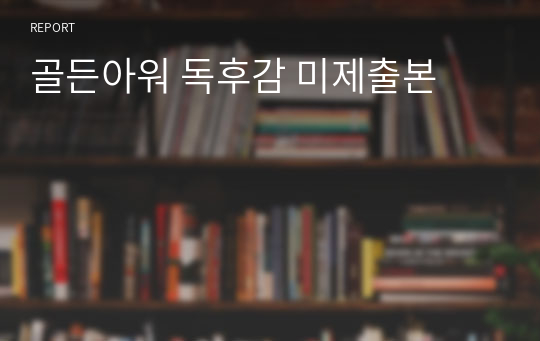 골든아워 독후감 미제출본