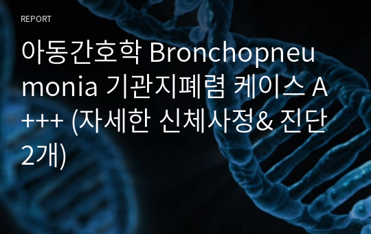 아동간호학 Bronchopneumonia 기관지폐렴 케이스 A+++ (자세한 신체사정&amp; 진단2개)