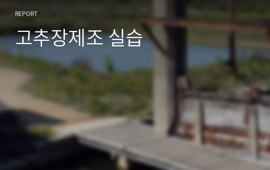 고추장제조 실습