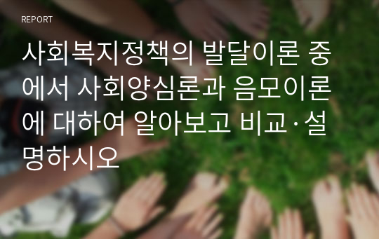 사회복지정책의 발달이론 중에서 사회양심론과 음모이론에 대하여 알아보고 비교·설명하시오