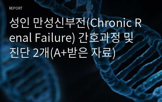 성인 만성신부전(Chronic Renal Failure) 간호과정 및 진단 2개(A+받은 자료)