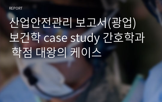 산업안전관리 보고서(광업) 보건학 case study 간호학과 학점 대왕의 케이스