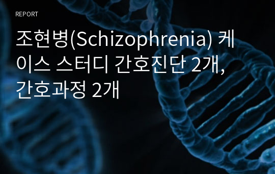 조현병(Schizophrenia) 케이스 스터디 간호진단 2개, 간호과정 2개