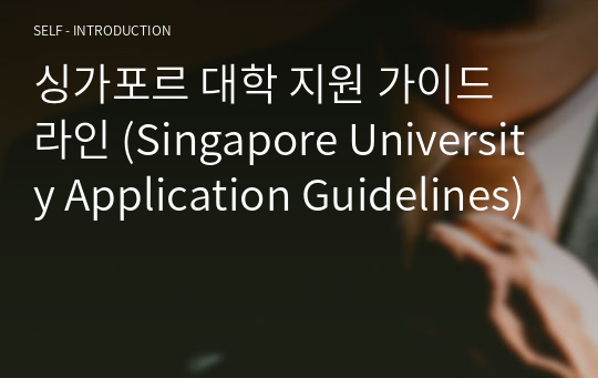 싱가포르 대학 지원 가이드 라인 (Singapore University Application Guidelines)