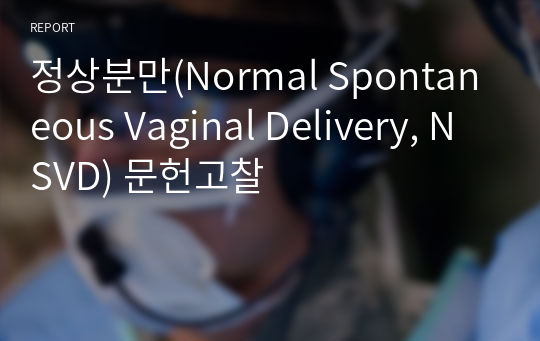 정상분만(Normal Spontaneous Vaginal Delivery, NSVD) 문헌고찰