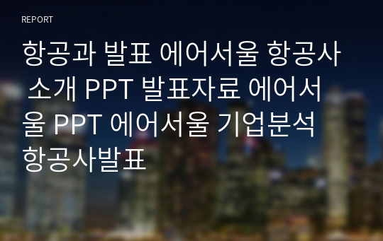 항공과 발표 에어서울 항공사 소개 PPT 발표자료 에어서울 PPT 에어서울 기업분석 항공사발표