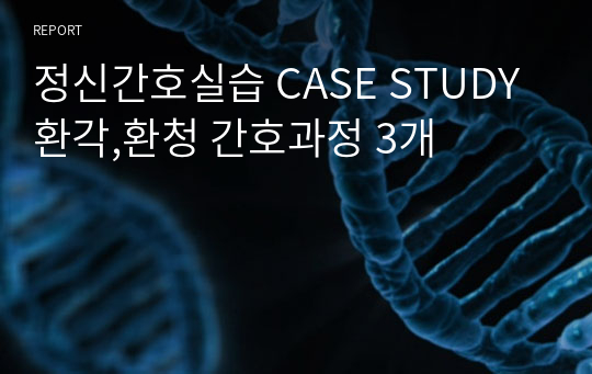 정신간호실습 CASE STUDY 환각,환청 간호과정 3개