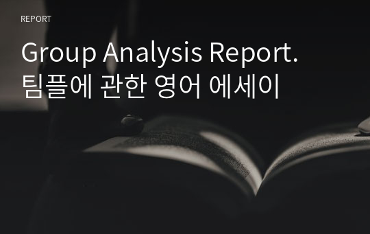 Group Analysis Report. 팀플에 관한 영어 에세이