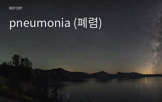 pneumonia (폐렴)