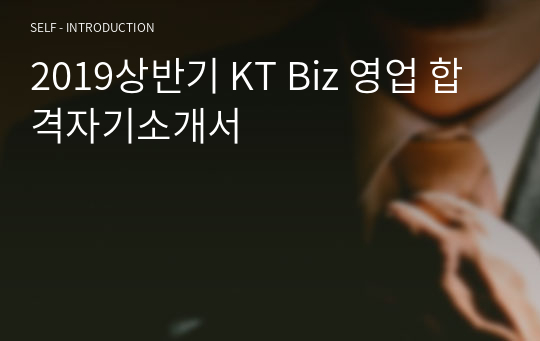 2019상반기 KT Biz 영업 합격자기소개서