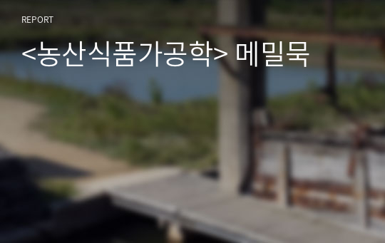 &lt;농산식품가공학&gt; 메밀묵