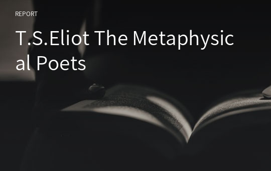 ts eliot essay on metaphysical poets