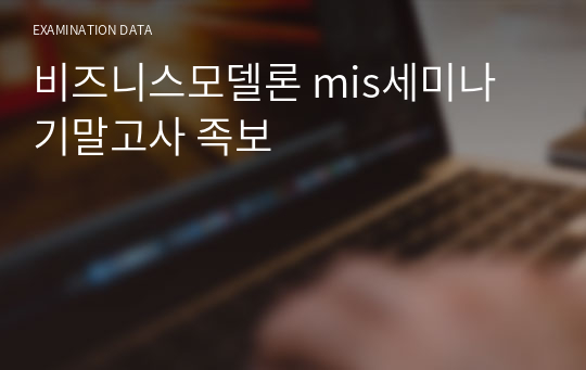 비즈니스모델론 mis세미나 기말고사 족보