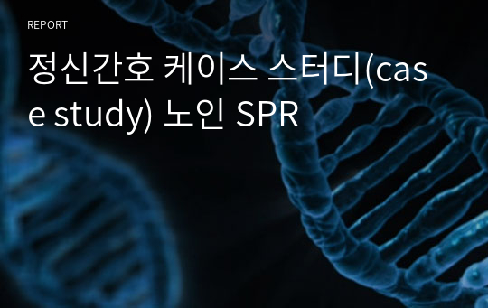 정신간호 케이스 스터디(case study) 노인 SPR