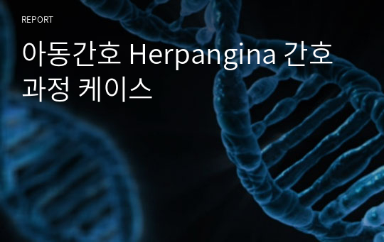 아동간호 Herpangina 간호과정 케이스