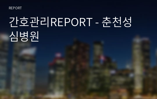 간호관리REPORT - 춘천성심병원