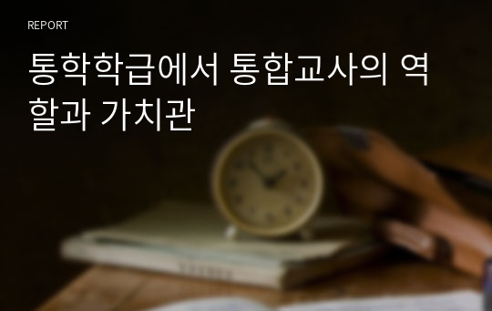 통학학급에서 통합교사의 역할과 가치관