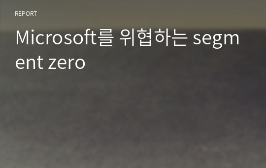Microsoft를 위협하는 segment zero
