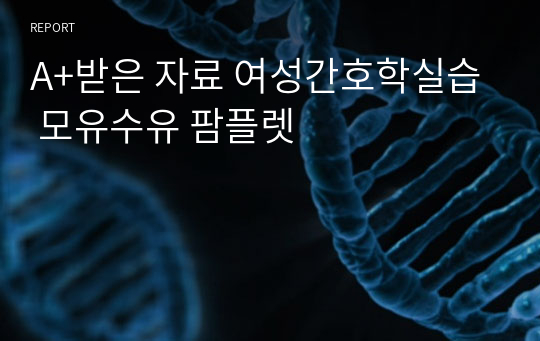 A+받은 자료 여성간호학실습 모유수유 팜플렛