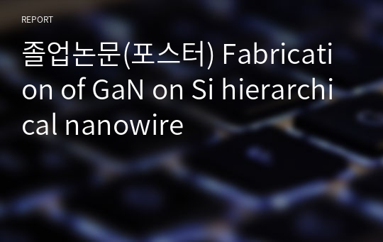 졸업논문(포스터) Fabrication of GaN on Si hierarchical nanowire