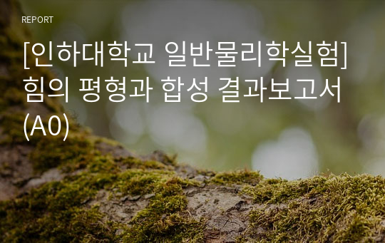 [인하대학교 일반물리학실험]힘의 평형과 합성 결과보고서(A0)