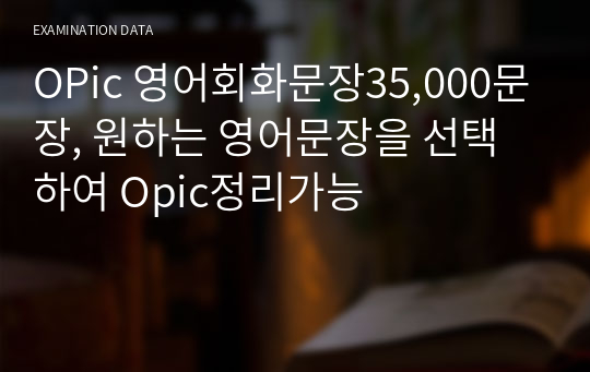 OPic 영어회화문장35,000문장, 원하는 영어문장을 선택하여 Opic정리가능