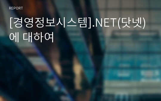[경영정보시스템].NET(닷넷)에 대하여