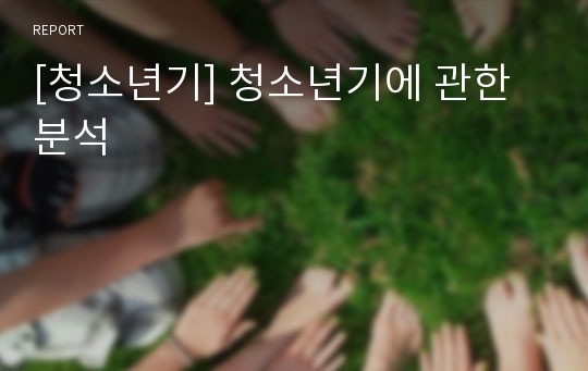 [청소년기] 청소년기에 관한 분석