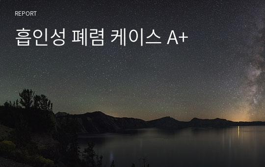 흡인성 폐렴 케이스 A+