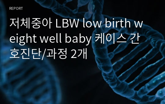 저체중아 LBW low birth weight well baby 케이스 간호진단/과정 2개