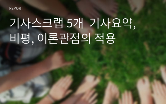 기사스크랩 5개  기사요약, 비평, 이론관점의 적용