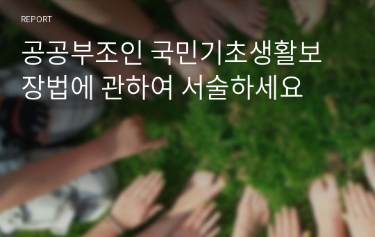 공공부조인 국민기초생활보장법에 관하여 서술하세요