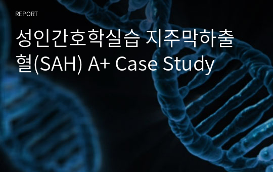 성인간호학실습 지주막하출혈(SAH) A+ Case Study