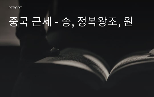 중국 근세 - 송, 정복왕조, 원