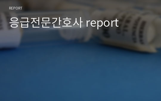 응급전문간호사 report