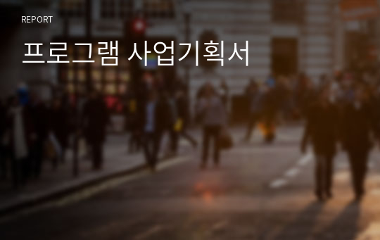 프로그램 사업기획서