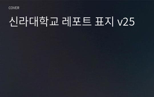 신라대학교 레포트 표지 v25