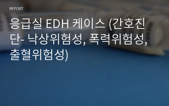 응급실 EDH 케이스 (간호진단- 낙상위험성, 폭력위험성, 출혈위험성)