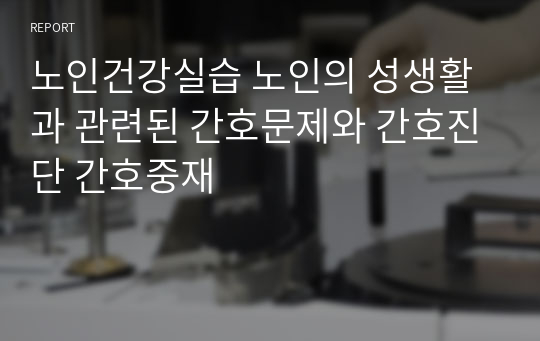 노인건강실습 노인의 성생활과 관련된 간호문제와 간호진단 간호중재