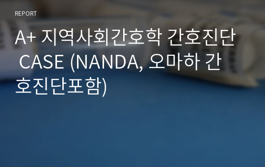 A+ 지역사회간호학 간호진단 CASE (NANDA, 오마하 간호진단포함)