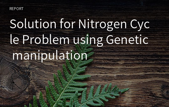 Solution for Nitrogen Cycle Problem using Genetic manipulation