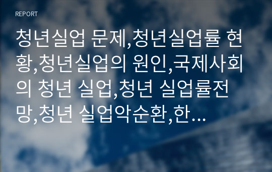 청년실업 문제,청년실업률 현황,청년실업의 원인,국제사회의 청년 실업,청년 실업률전망,청년 실업악순환,한국 청년실업률