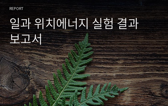 일과 위치에너지 실험 결과 보고서