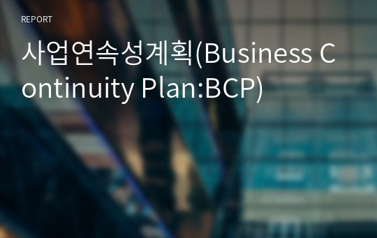 사업연속성계획(Business Continuity Plan:BCP)