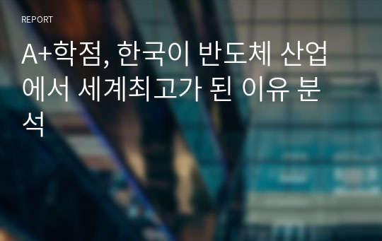 A+학점, 한국이 반도체 산업에서 세계최고가 된 이유 분석