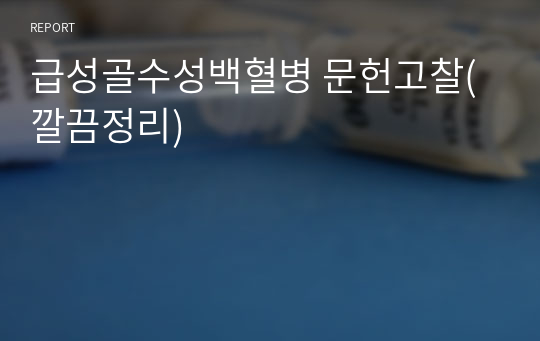 급성골수성백혈병 문헌고찰(깔끔정리)