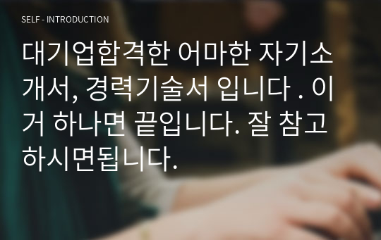 LG,삼성,외국계대기업합격한 어마한 PT자기소개서, 경력기술서 입니다 . 이거 하나면 끝입니다. 잘 참고 하시면됩니다.