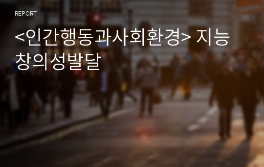 &lt;인간행동과사회환경&gt; 지능 창의성발달