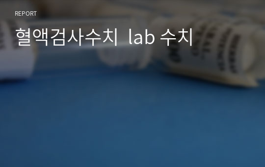 혈액검사수치  lab 수치